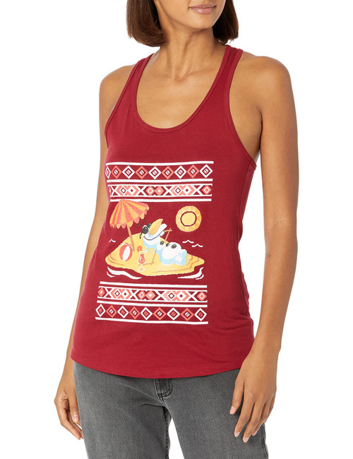 Disney Junior's Frozen Olaf Sweater Slim Fit, Scoop Hem Racerback Tank, Scarlet, X-Small Disney Junior's Frozen Olaf Sweater Slim Fit, Scoop Hem Racerback Tank, Scarlet, X-Small