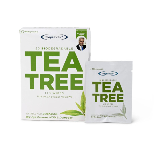 The Eye Doctor Tea Tree Eyelid Wipes - 40x Cleansing Lid Wipes for Dry Eye Blepharitis MGD & Demodex Treatment - Tea Tree, Coconut & Argan Oil