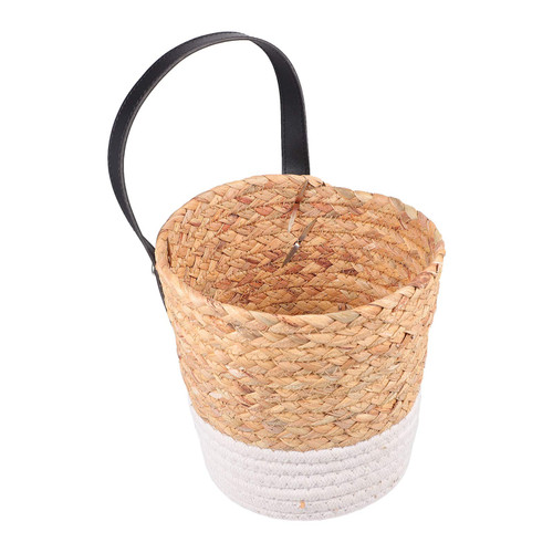 Happyyami 2pcs Garden Plant Basket Woven Storage Baskets Woven Wall Planter Camping Basket Hanging Rope Basket Outdoor Wall Hanging Planter Seagrass Plant Pot Indoor Seagrass Weaving Sling