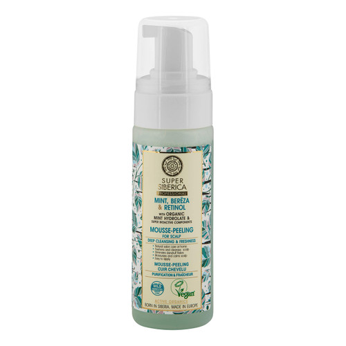 Natura Siberica Super Mint, bereza & retinol. Mousse-peeling for scalp, 170 ml Natura Siberica Super Mint, bereza & retinol. Mousse-peeling for scalp, 170 ml