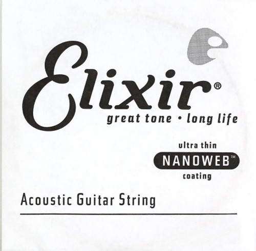Elixir Strings Acoustic Phosphor Bronze Guitar String NANOWEB Coating, .052