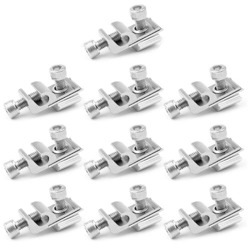10 Pcs Solar Panel Photovoltaic Ground Lug Fasteners Clips Cable Clamps for Solar Mounting System Easy Installation Grounding Lug Terminal for Solar Panel