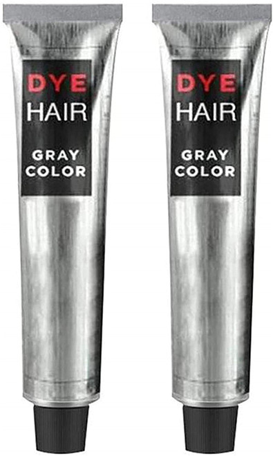 Gokame Silver Gray Hair Dye Cream, Unisex Fashion Dye Cream, Metallic Silver Permanent Hair Color,Different Silvery Shades, Long-lasting Hair Dye for all Hair Types (2pcs)