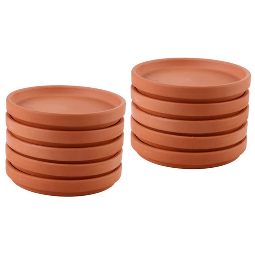 Yardwe 10 Pcs Terracotta Planter Tray Terracotta Saucer Planters for Indoor Plants Plant Tray for Pots Flower Pot Plate Flower Pots for Plant Drip Tray Water Tray Flowerpot Saucer Storage