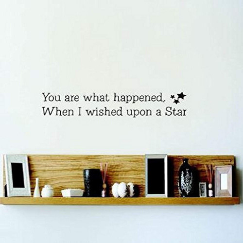 Design with Vinyl 3 C 2116 Decor Item You are What Happened When I Wished On A Star Image Quote Wall Decal Sticker, 20 x 40-Inch, Black