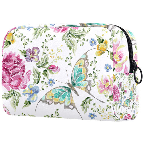 LEVEIS Butterfly Floral Small Makeup Bag Pouch for Purse Travel Cosmetic Bag Portable Toiletry Bag for Women Girls Gifts LEVEIS Butterfly Floral Small Makeup Bag Pouch for Purse Travel Cosmetic Bag Portable Toiletry Bag for Women Girls Gifts