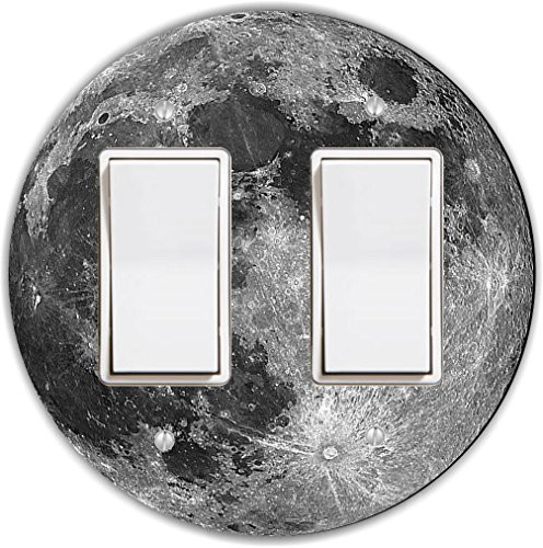 Rikki Knight RND-LSPROCKDBL-187 Planet Earth Round Double Rocker Light Switch Plate