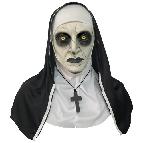 Alaiyaky Nun Scary Mask Halloween Mask Town Nun Mask Cosplay Costume Full Head Creepy Mask Witch Mask (Style 1, one size)