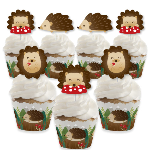 Big Dot of Happiness Forest Hedgehogs - Cupcake Decoration - Woodland Birthday Party or Baby Shower Cupcake Wrappers and Treat Picks Kit - Set of 24 Big Dot of Happiness Forest Hedgehogs - Cupcake Decoration - Woodland Birthday Party or Baby Shower Cupcake Wrappers and Treat Picks Kit - Set of 24