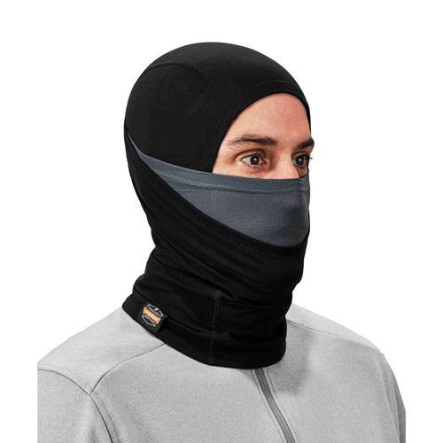 Ergodyne Standard Dual-Layer Balaclava Face Mask, Black, One Size