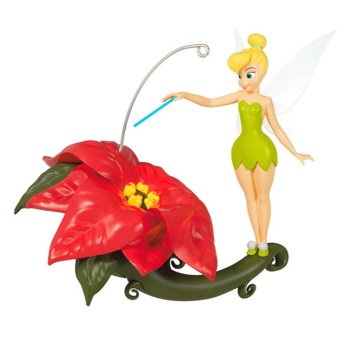Hallmark Keepsake Christmas Ornament 2023, Disney Tinker Bell Pixie-Dusted Poinsettia, Gifts for Disney Fans