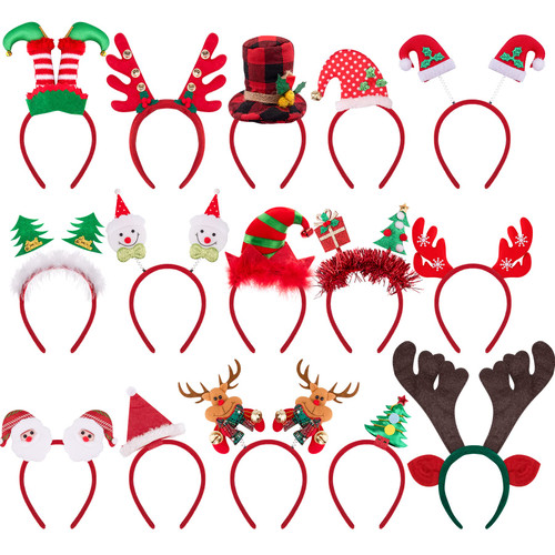 BQTQ 15 Pieces Christmas Headbands Snowman Headband Reindeer Costume Hair Headbands Christmas Tree Headbands Elves Party Hats Christmas Gift Headwear Headbands for Christmas Holiday Favor BQTQ 15 Pieces Christmas Headbands Snowman Headband Reindeer Costume Hair Headbands Christmas Tree Headbands Elves Party Hats Christmas Gift Headwear Headbands for Christmas Holiday Favor