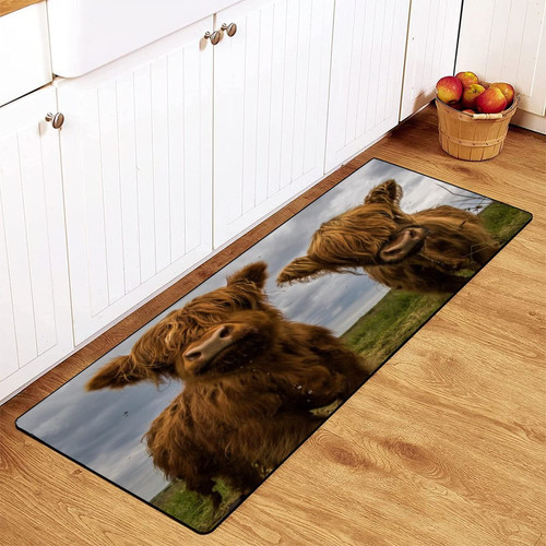 TsyTma Cute Wild Highland Cows Kitchen Rug Floor Mats Washable Non-Slip Bathroom Rug Runner Laundry Room Mat Western Kitchen Decor 39x20 Inch TsyTma Cute Wild Highland Cows Kitchen Rug Floor Mats Washable Non-Slip Bathroom Rug Runner Laundry Room Mat Western Kitchen Decor 39x20 Inch