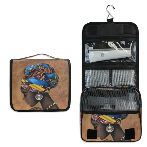 ALAZA Afro African American Woman Travel Toiletry Bag Hanging Multifunction Cosmetic Case Portable Makeup Pouch Organizer with Hook ALAZA Afro African American Woman Travel Toiletry Bag Hanging Multifunction Cosmetic Case Portable Makeup Pouch Organizer with Hook