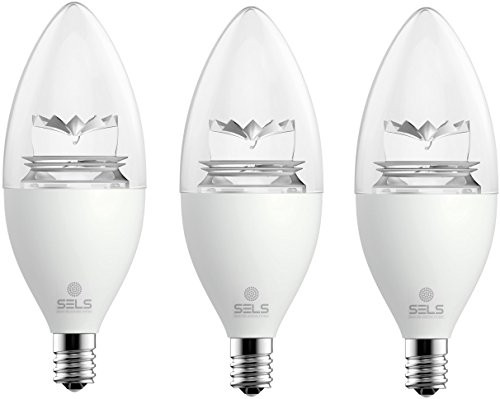 SELS LED C37 Dimmable 25-Watt Equivalent LED Candelabra Light Bulb, E12 Base, Soft White (3 Pack)