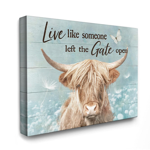 Luslya Rustic Highland Cow Wall Art Canvas Cute Cattle Bathroom Painting Wall Decor Framed Farmhouse Poster Home for Living Room Bedroom Bathroom Decoration 12x16 inch