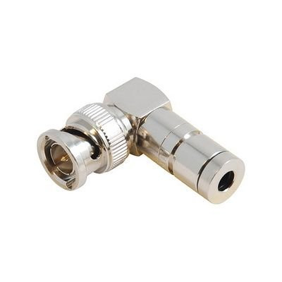 C2G 40992 Right Angle Compression BNC Connector for Miniature Coax Multipack (10 Pack) TAA Compliant, Nickel
