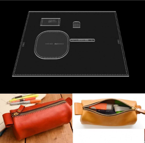 WellieSTR Acrylic Template Leather Pattern Acrylic Template for DIY Handmade Leather Pen Case