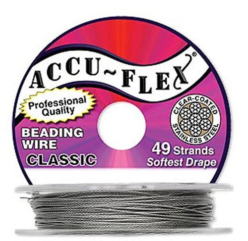 Accu-Flex Beading Wire Clear .019 Inch Diameter 49 Strand 30 Feet