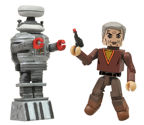 Diamond Select Toys Lost in Space Dr. Smith and B9 Robot Minimates, 2-Pack,Multi-colored,2 inches