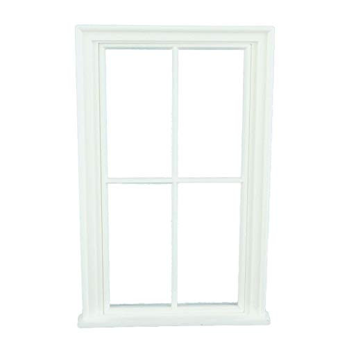 Melody Jane Dolls Houses Miniature White Plastic Victorian Window Frame 4 Pane DIY Builders