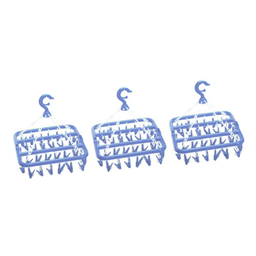 3pcs Foldable Garment Rack Plastic Hangers Collapsible Clothes Rack Plastic Drying Hanger Drying Clips Hanger Laundry Drip Hanger Foldable Hanger Clip Drying Rack Coat Hanger Bra