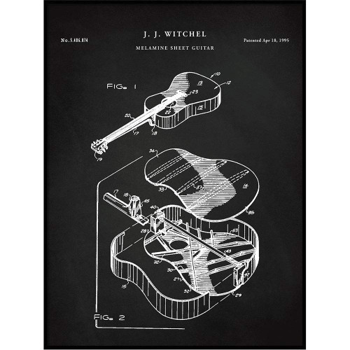 Vintago Martin Guitar Patent, Martin Guitar Poster, Martin Guitar, Guitar Patent Poster, Acoustic Guitar, Guitar Patent Art,Martin, QP532