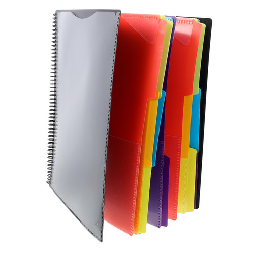 FUNOMOCYA Coil Notebook Folder Poly Project Organizer erasable Write on tabs Files Pocket Organizer Binder Pockets File Binder Folder Binder Spiral Folder File Folder pp Office Storage Bag