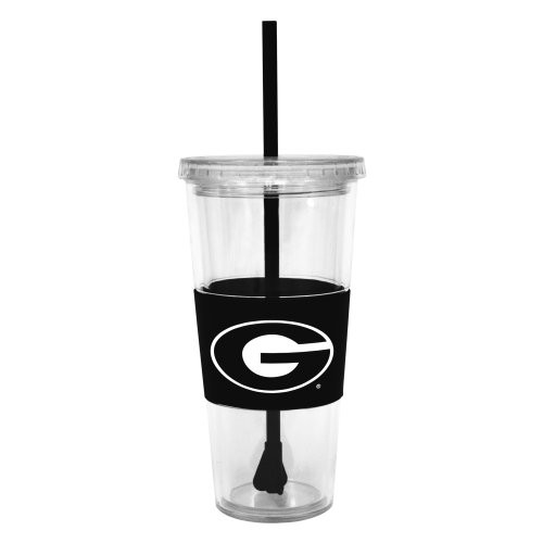 NCAA Georgia Bulldogs Insulated Tumbler with Rubber Sleeve and Stir Straw, 22-ounce NCAA Georgia Bulldogs Insulated Tumbler with Rubber Sleeve and Stir Straw, 22-ounce