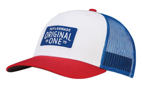 TaylorMade unisex adult Lifestyle Trucker Hat Cap, Red/White/Blue, NS US