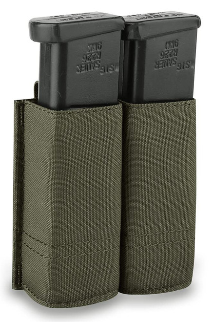 KRYDEX Double Pistol Mag Pouch, Nylon Magazine Pouch 9mm with Quick Release Kydex Magazine Pouch Insert (Ranger Green)