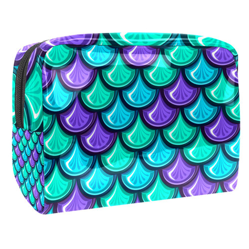 Portable Makeup Bag with Zipper Travel Toiletry Bag for Women Handy Storage Cosmetic Pouch Colorful Mermaid Scales Portable Makeup Bag with Zipper Travel Toiletry Bag for Women Handy Storage Cosmetic Pouch Colorful Mermaid Scales