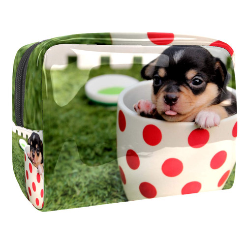 Portable Makeup Bag with Zipper Travel Toiletry Bag for Women Handy Storage Cosmetic Pouch Animal Dog Portable Makeup Bag with Zipper Travel Toiletry Bag for Women Handy Storage Cosmetic Pouch Animal Dog