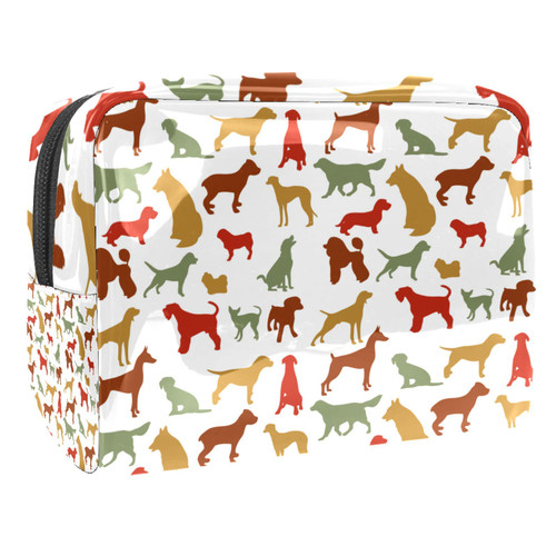 Portable Makeup Bag with Zipper Travel Toiletry Bag for Women Handy Storage Cosmetic Pouch Dog Portable Makeup Bag with Zipper Travel Toiletry Bag for Women Handy Storage Cosmetic Pouch Dog
