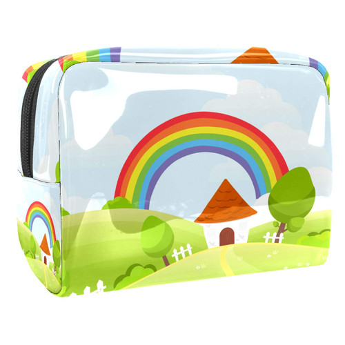 Portable Makeup Bag with Zipper Travel Toiletry Bag for Women Handy Storage Cosmetic Pouch Rainbow Portable Makeup Bag with Zipper Travel Toiletry Bag for Women Handy Storage Cosmetic Pouch Rainbow