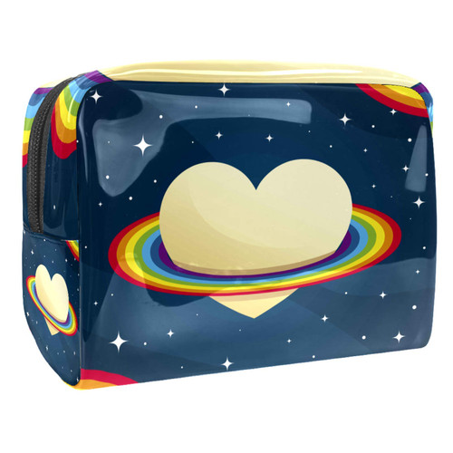 Portable Makeup Bag with Zipper Travel Toiletry Bag for Women Handy Storage Cosmetic Pouch Rainbow Heart Portable Makeup Bag with Zipper Travel Toiletry Bag for Women Handy Storage Cosmetic Pouch Rainbow Heart