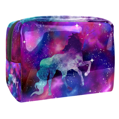 Portable Makeup Bag with Zipper Travel Toiletry Bag for Women Handy Storage Cosmetic Pouch Unicorn Galaxy Portable Makeup Bag with Zipper Travel Toiletry Bag for Women Handy Storage Cosmetic Pouch Unicorn Galaxy