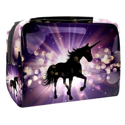 Portable Makeup Bag with Zipper Travel Toiletry Bag for Women Handy Storage Cosmetic Pouch Unicorn Starburst Purple Portable Makeup Bag with Zipper Travel Toiletry Bag for Women Handy Storage Cosmetic Pouch Unicorn Starburst Purple