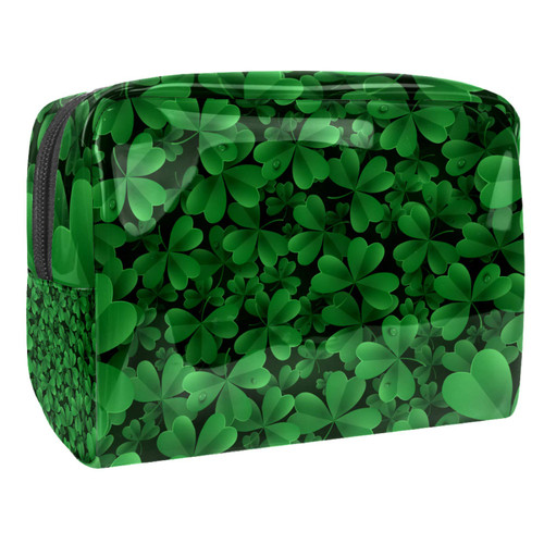 Portable Makeup Bag with Zipper Travel Toiletry Bag for Women Handy Storage Cosmetic Pouch Green Clover Portable Makeup Bag with Zipper Travel Toiletry Bag for Women Handy Storage Cosmetic Pouch Green Clover