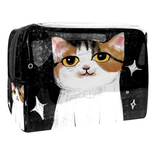 Portable Makeup Bag with Zipper Travel Toiletry Bag for Women Handy Storage Cosmetic Pouch Black Cat Portable Makeup Bag with Zipper Travel Toiletry Bag for Women Handy Storage Cosmetic Pouch Black Cat