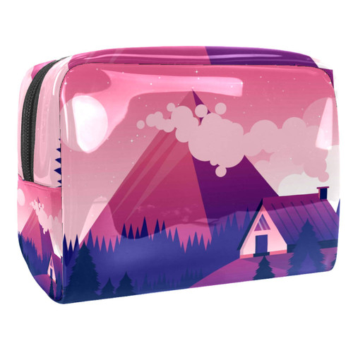Portable Makeup Bag with Zipper Travel Toiletry Bag for Women Handy Storage Cosmetic Pouch Mountain Portable Makeup Bag with Zipper Travel Toiletry Bag for Women Handy Storage Cosmetic Pouch Mountain