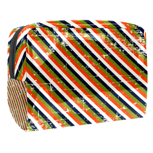 Portable Makeup Bag with Zipper Travel Toiletry Bag for Women Handy Storage Cosmetic Pouch Stripes Portable Makeup Bag with Zipper Travel Toiletry Bag for Women Handy Storage Cosmetic Pouch Stripes