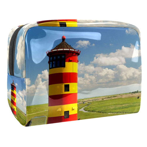 Portable Makeup Bag with Zipper Travel Toiletry Bag for Women Handy Storage Cosmetic Pouch Lighthouse Landscape Portable Makeup Bag with Zipper Travel Toiletry Bag for Women Handy Storage Cosmetic Pouch Lighthouse Landscape