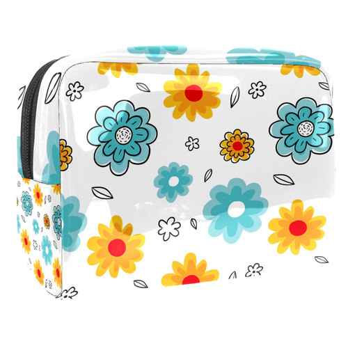 Portable Makeup Bag with Zipper Travel Toiletry Bag for Women Handy Storage Cosmetic Pouch Flowers Portable Makeup Bag with Zipper Travel Toiletry Bag for Women Handy Storage Cosmetic Pouch Flowers