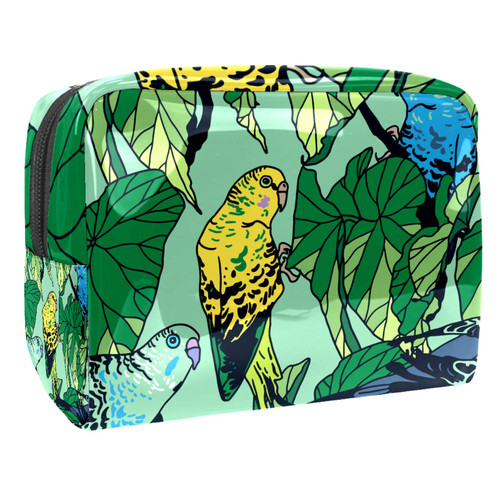 Portable Makeup Bag with Zipper Travel Toiletry Bag for Women Handy Storage Cosmetic Pouch Parrot Tropical Portable Makeup Bag with Zipper Travel Toiletry Bag for Women Handy Storage Cosmetic Pouch Parrot Tropical