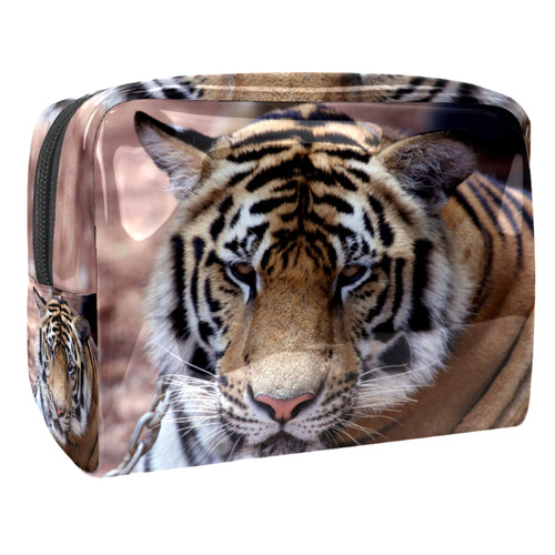 Portable Makeup Bag with Zipper Travel Toiletry Bag for Women Handy Storage Cosmetic Pouch Asian Tiger Portable Makeup Bag with Zipper Travel Toiletry Bag for Women Handy Storage Cosmetic Pouch Asian Tiger