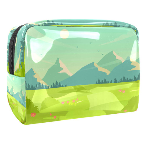 Portable Makeup Bag with Zipper Travel Toiletry Bag for Women Handy Storage Cosmetic Pouch Spring Landscape Portable Makeup Bag with Zipper Travel Toiletry Bag for Women Handy Storage Cosmetic Pouch Spring Landscape