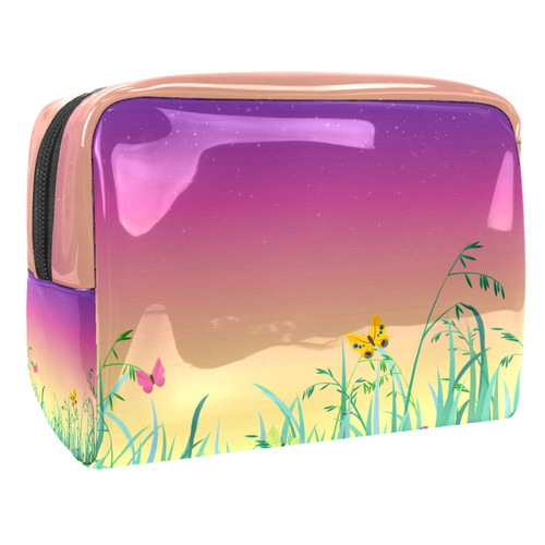 Portable Makeup Bag with Zipper Travel Toiletry Bag for Women Handy Storage Cosmetic Pouch Sky Grass Portable Makeup Bag with Zipper Travel Toiletry Bag for Women Handy Storage Cosmetic Pouch Sky Grass
