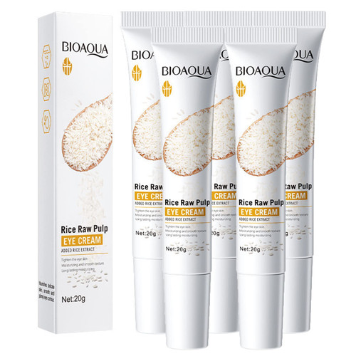SHRADS Rice Raw Pulp Eye Cream - Eye Cream for Dark Circles and Puffiness, Eye Cream Anti Aging, Eye Cream for Wrinkles Moisturizing Firmness Eye Bags Care (5Pcs)