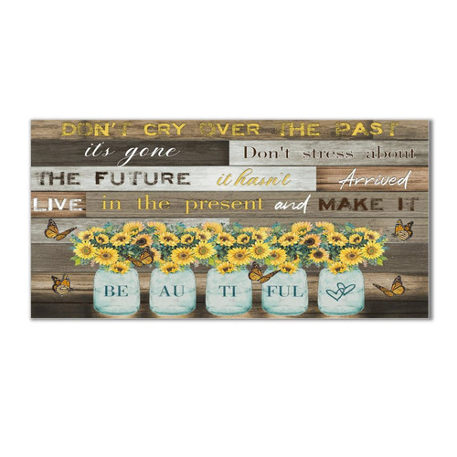 BESTORLOVE Don't Cry Over The Past Wooden Sign Sunflower Butterfly Inspirational Family Quote Wooden Plaque Vintage Wall Decor Artwork for Home Laundry Bathroom Housewarming Gift 6x12in BESTORLOVE Don't Cry Over The Past Wooden Sign Sunflower Butterfly Inspirational Family Quote Wooden Plaque Vintage Wall Decor Artwork for Home Laundry Bathroom Housewarming Gift 6x12in